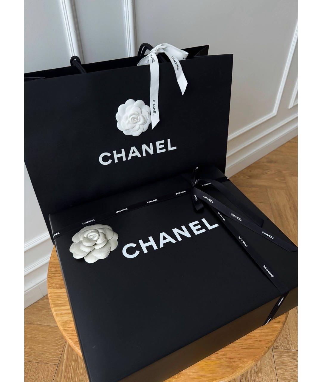 CHANEL Черные бархатные сапоги, фото 5