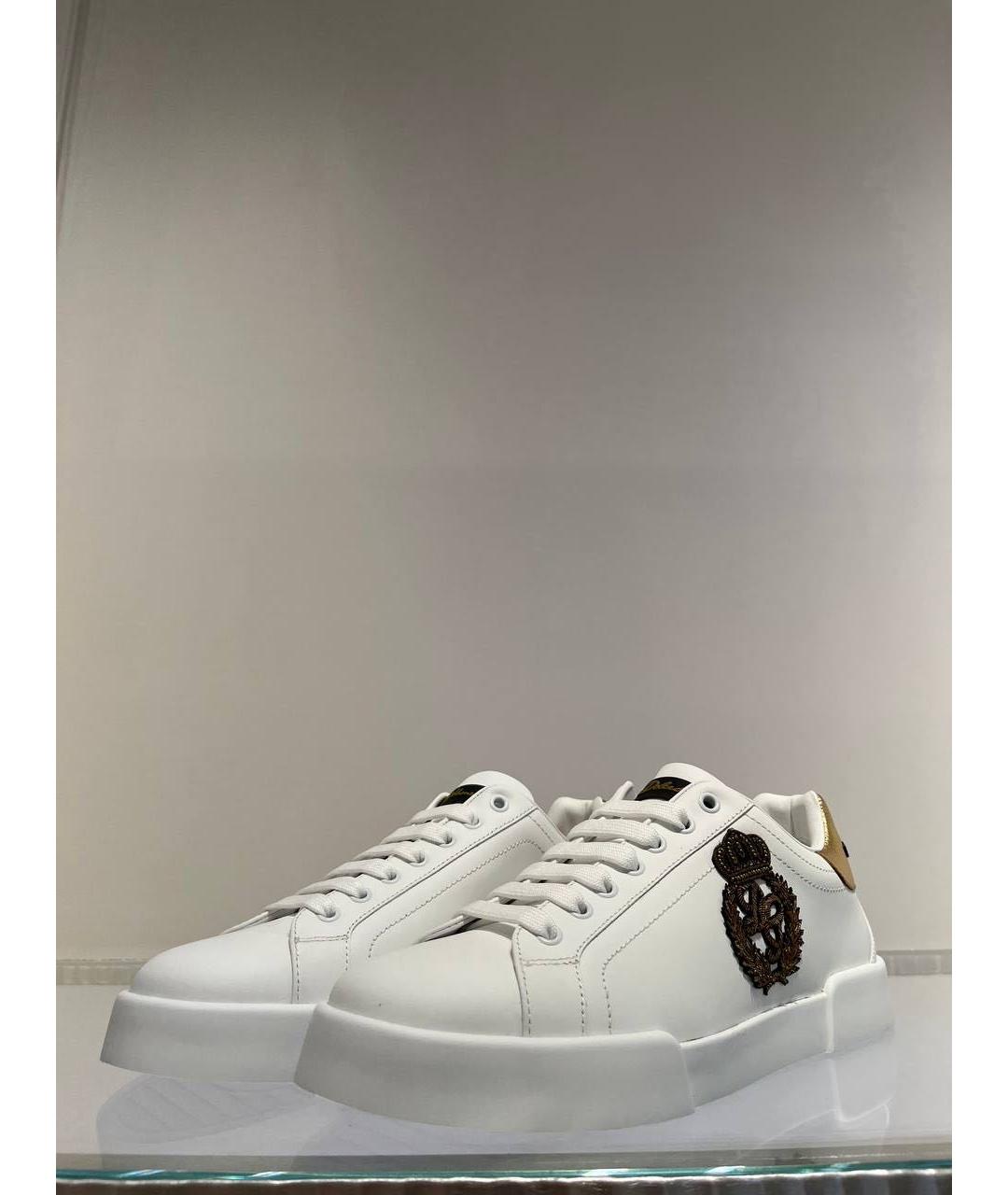DOLCE&GABBANA Черные кожаные низкие кроссовки / кеды, фото 2