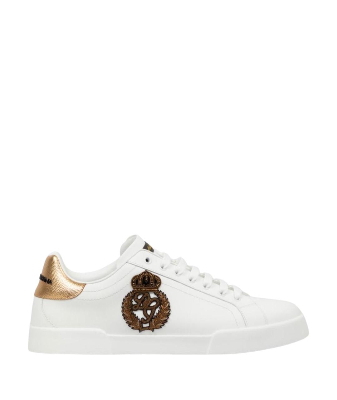 DOLCE&GABBANA Черные кожаные низкие кроссовки / кеды, фото 1