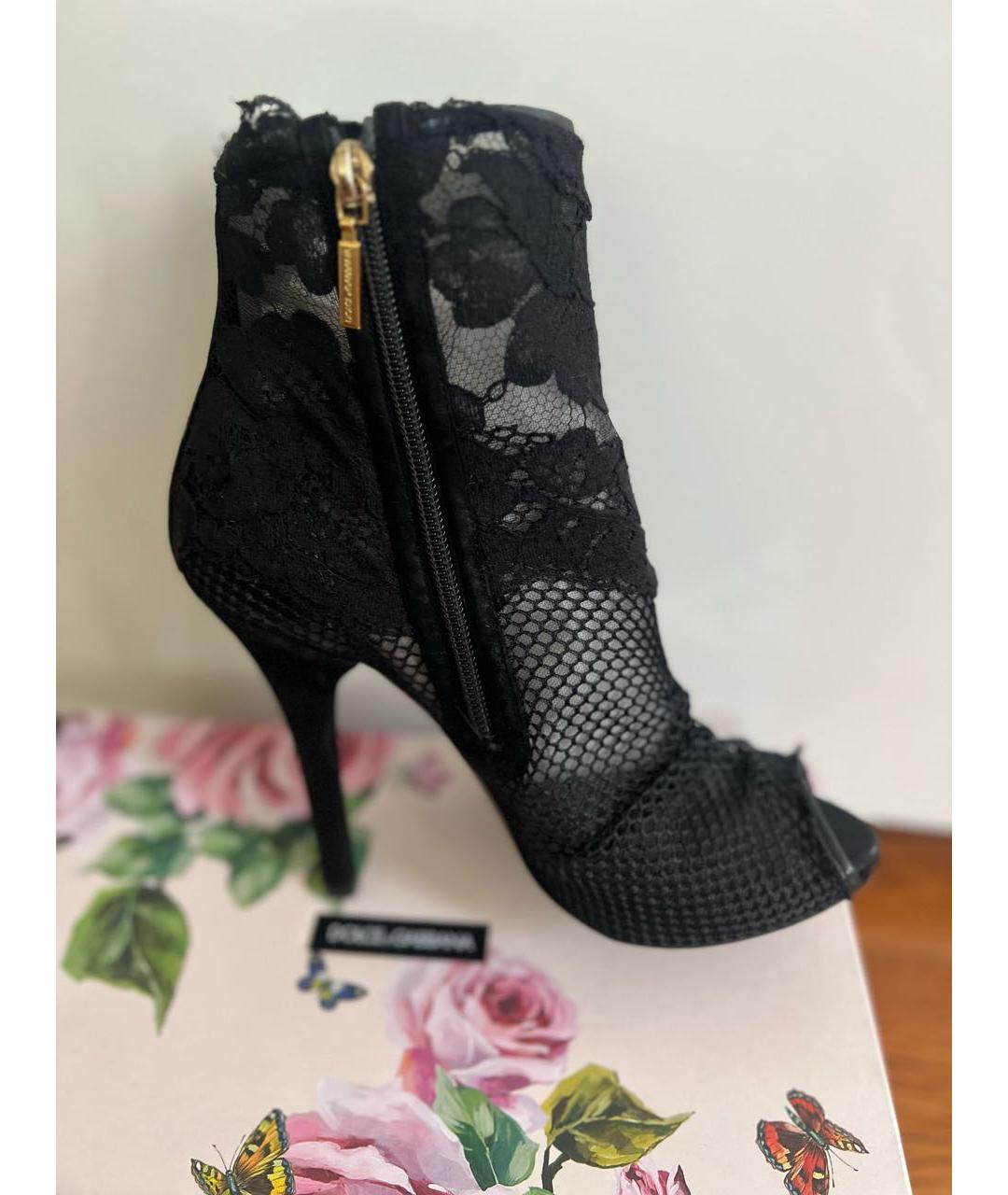 DOLCE&GABBANA Черные текстильные ботильоны, фото 5