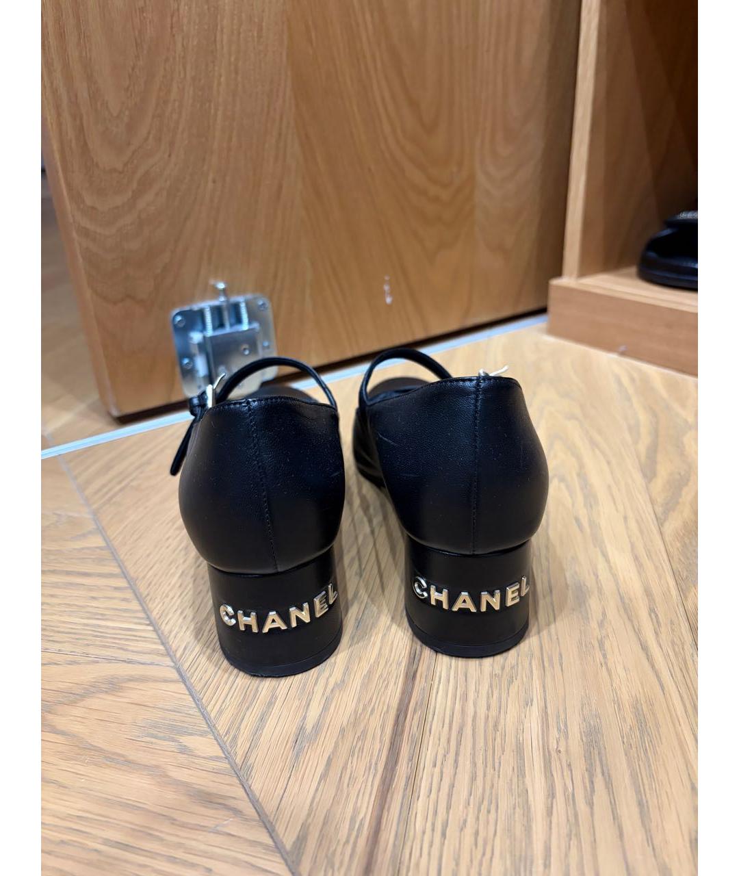 CHANEL Черные кожаные туфли, фото 3