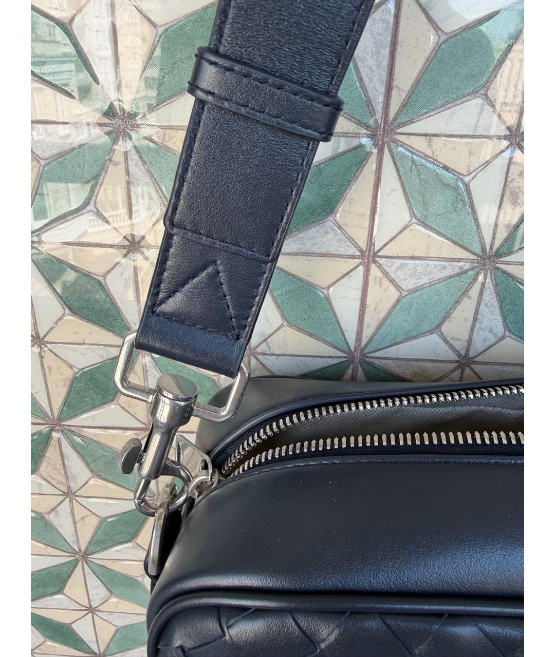 BOTTEGA VENETA Темно-синяя кожаная сумка на плечо, фото 8