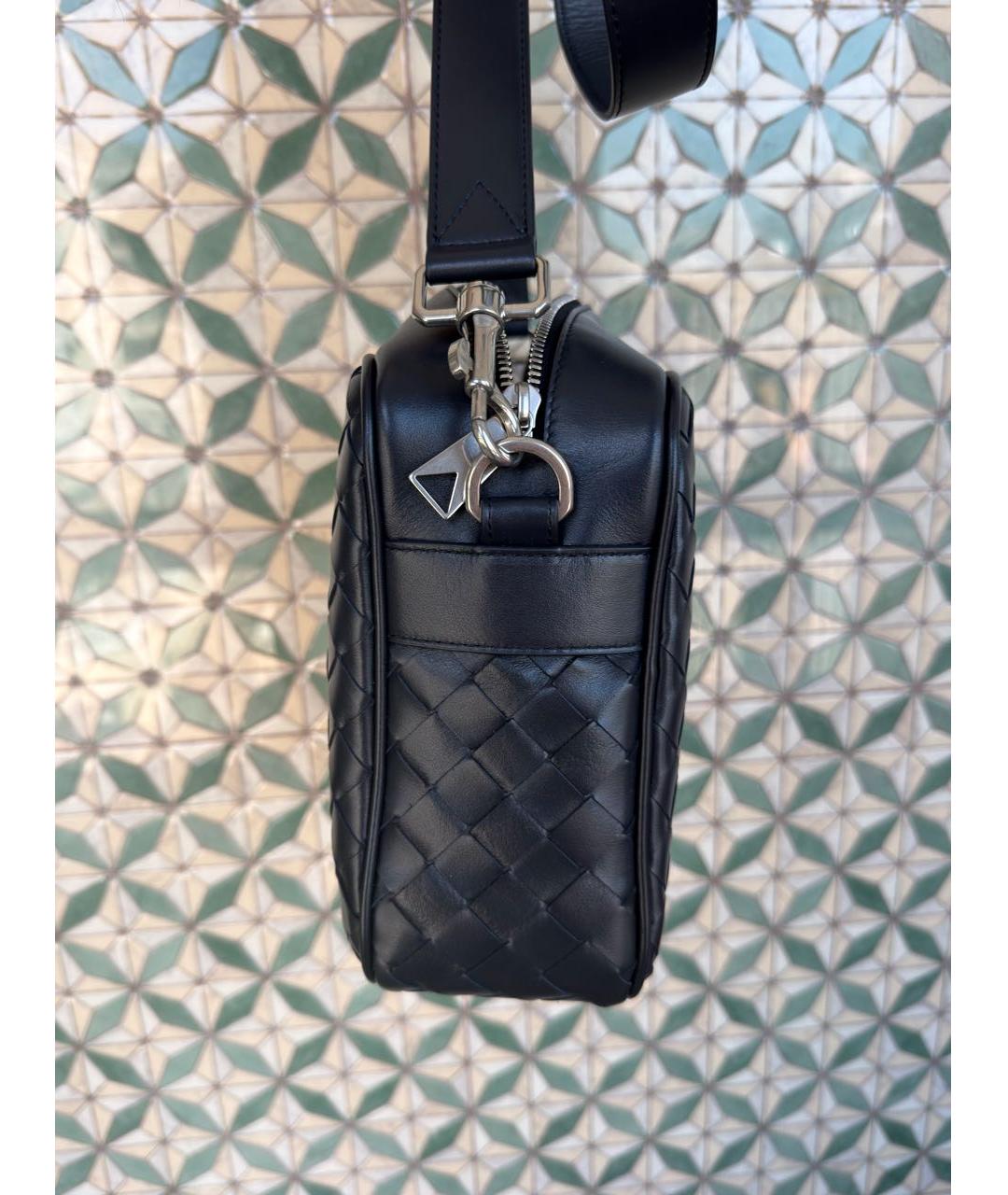 BOTTEGA VENETA Темно-синяя кожаная сумка на плечо, фото 5