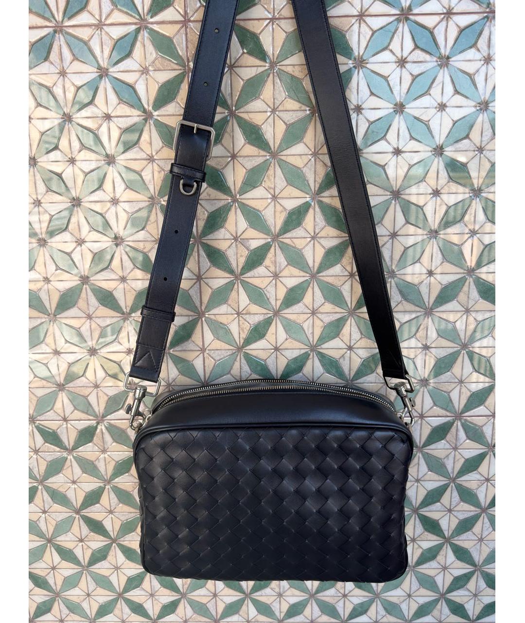 BOTTEGA VENETA Темно-синяя кожаная сумка на плечо, фото 6
