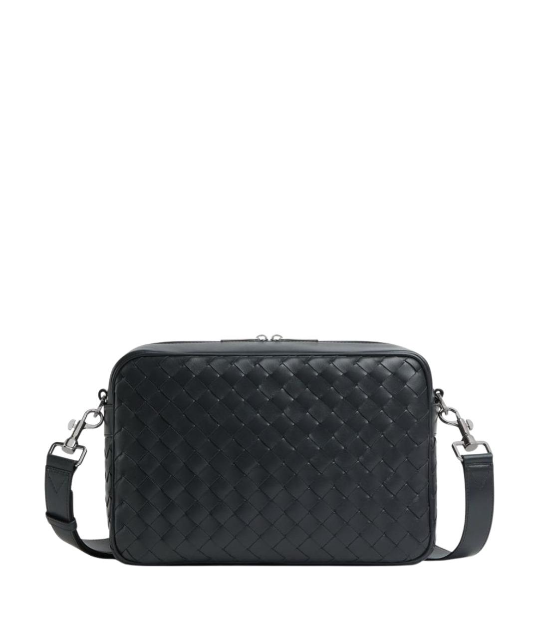 BOTTEGA VENETA Темно-синяя кожаная сумка на плечо, фото 1