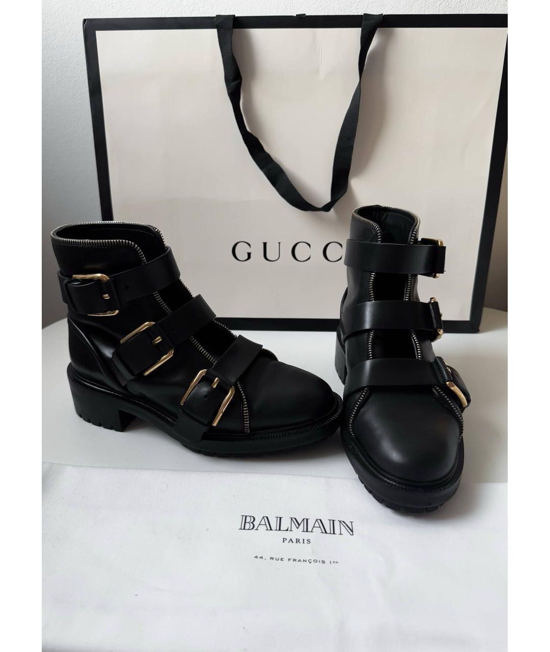BALMAIN Черные кожаные ботинки, фото 6