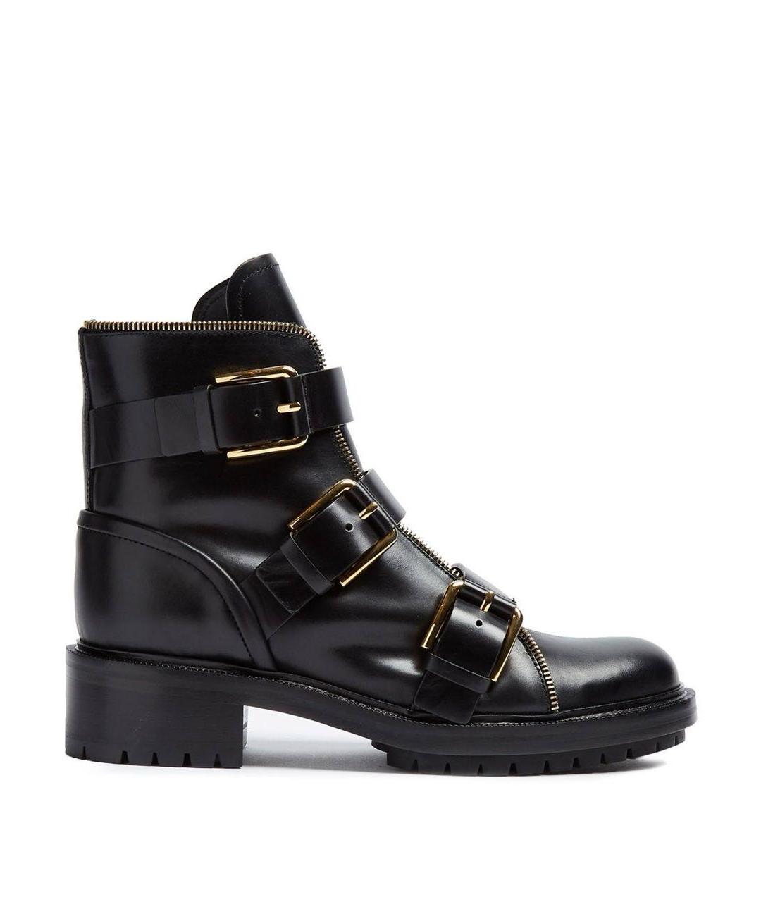BALMAIN Черные кожаные ботинки, фото 1