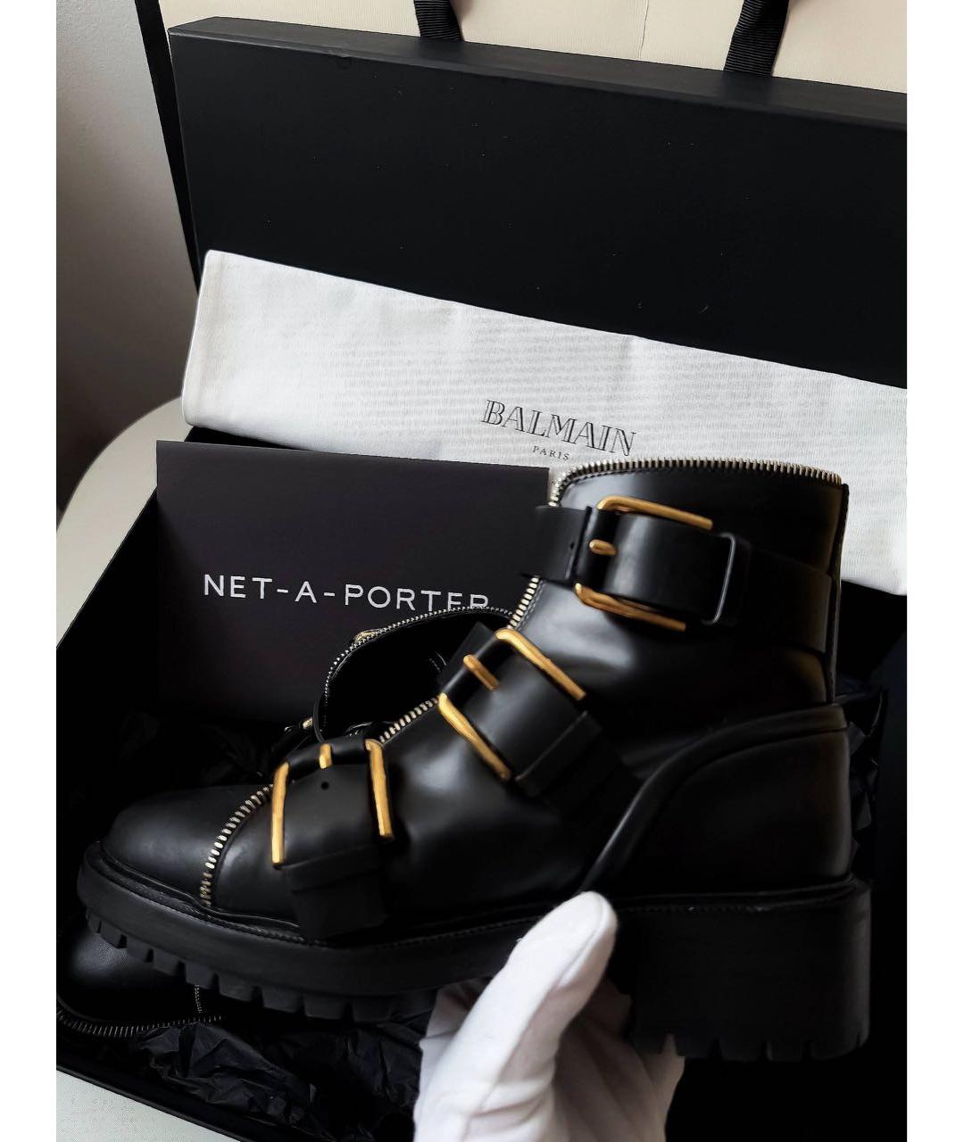 BALMAIN Черные кожаные ботинки, фото 5