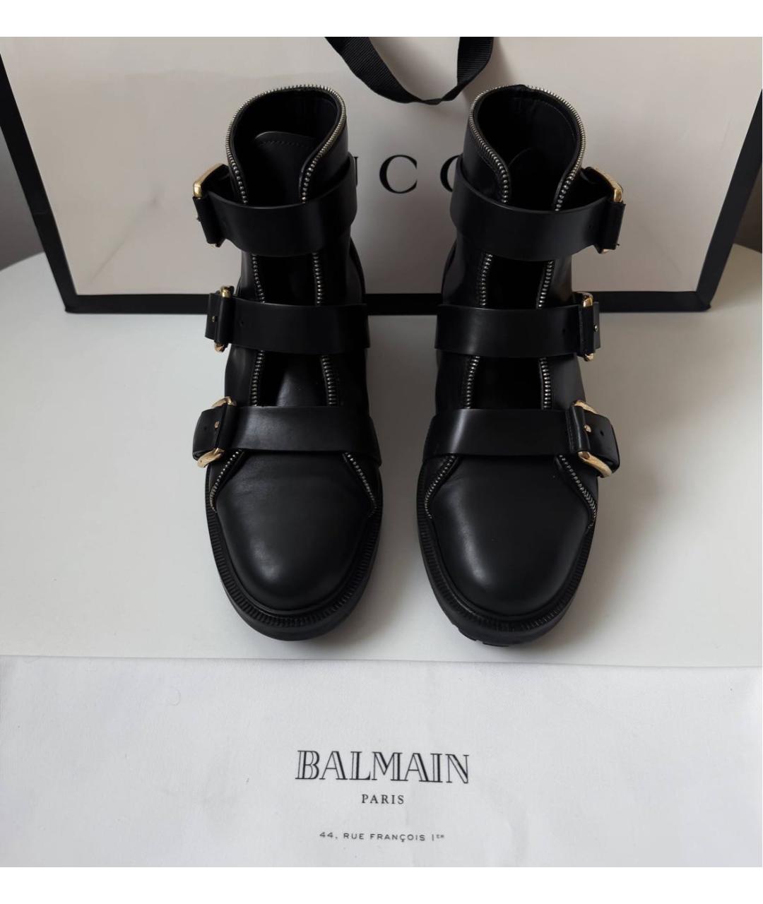 BALMAIN Черные кожаные ботинки, фото 7