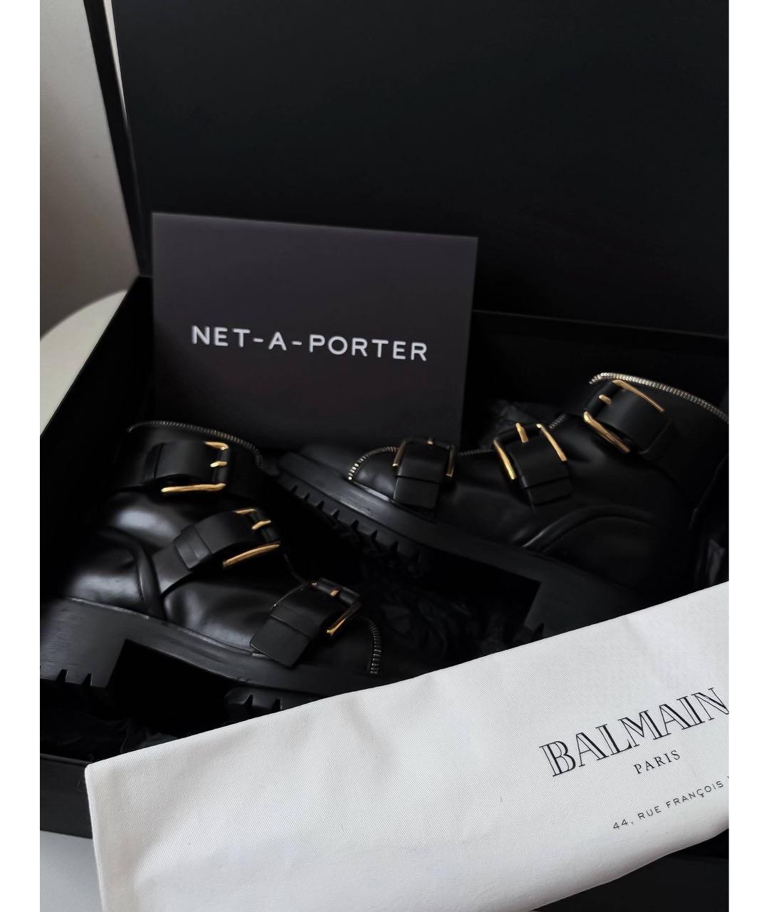 BALMAIN Черные кожаные ботинки, фото 4