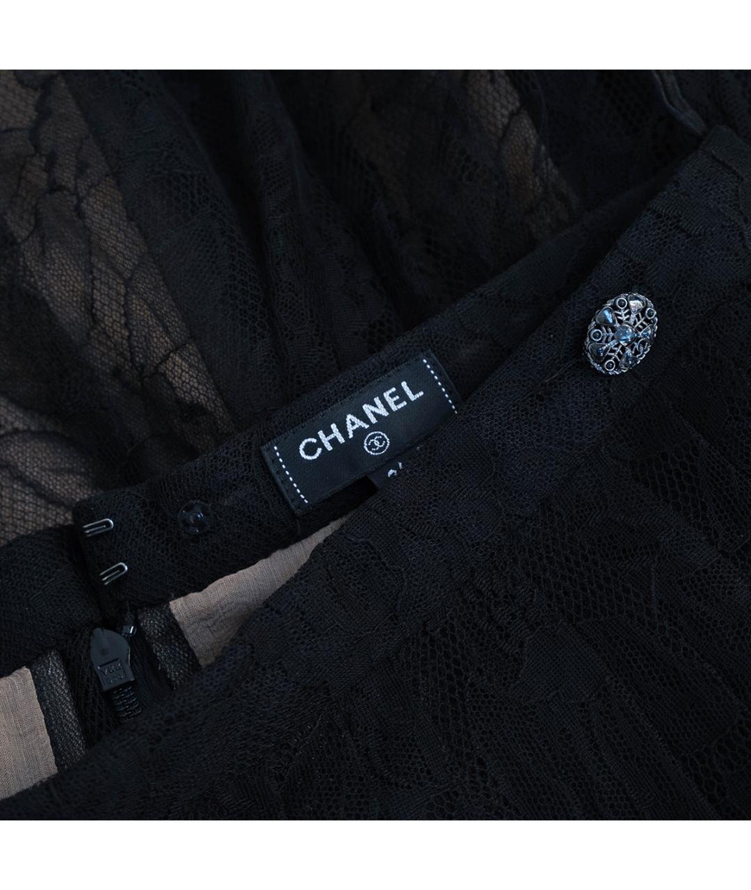 CHANEL Черная полиамидовая юбка миди, фото 3