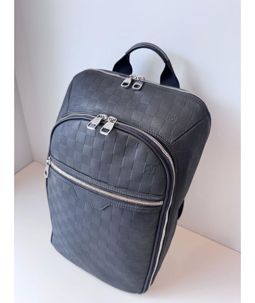 LOUIS VUITTON Черный кожаный рюкзак, фото 3