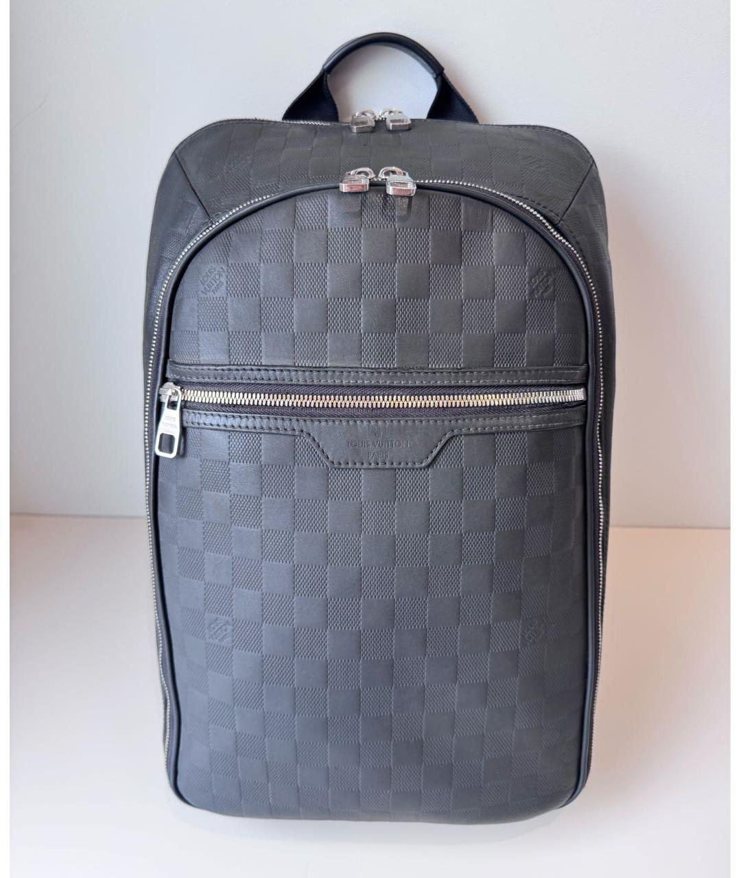 LOUIS VUITTON Черный кожаный рюкзак, фото 9