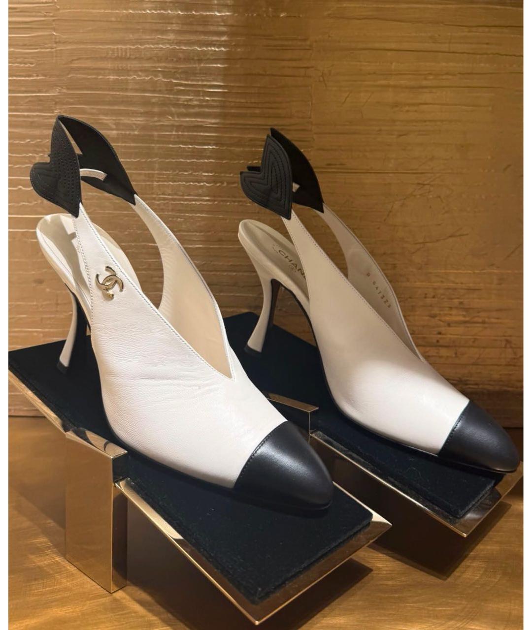 CHANEL Белые кожаные туфли, фото 2