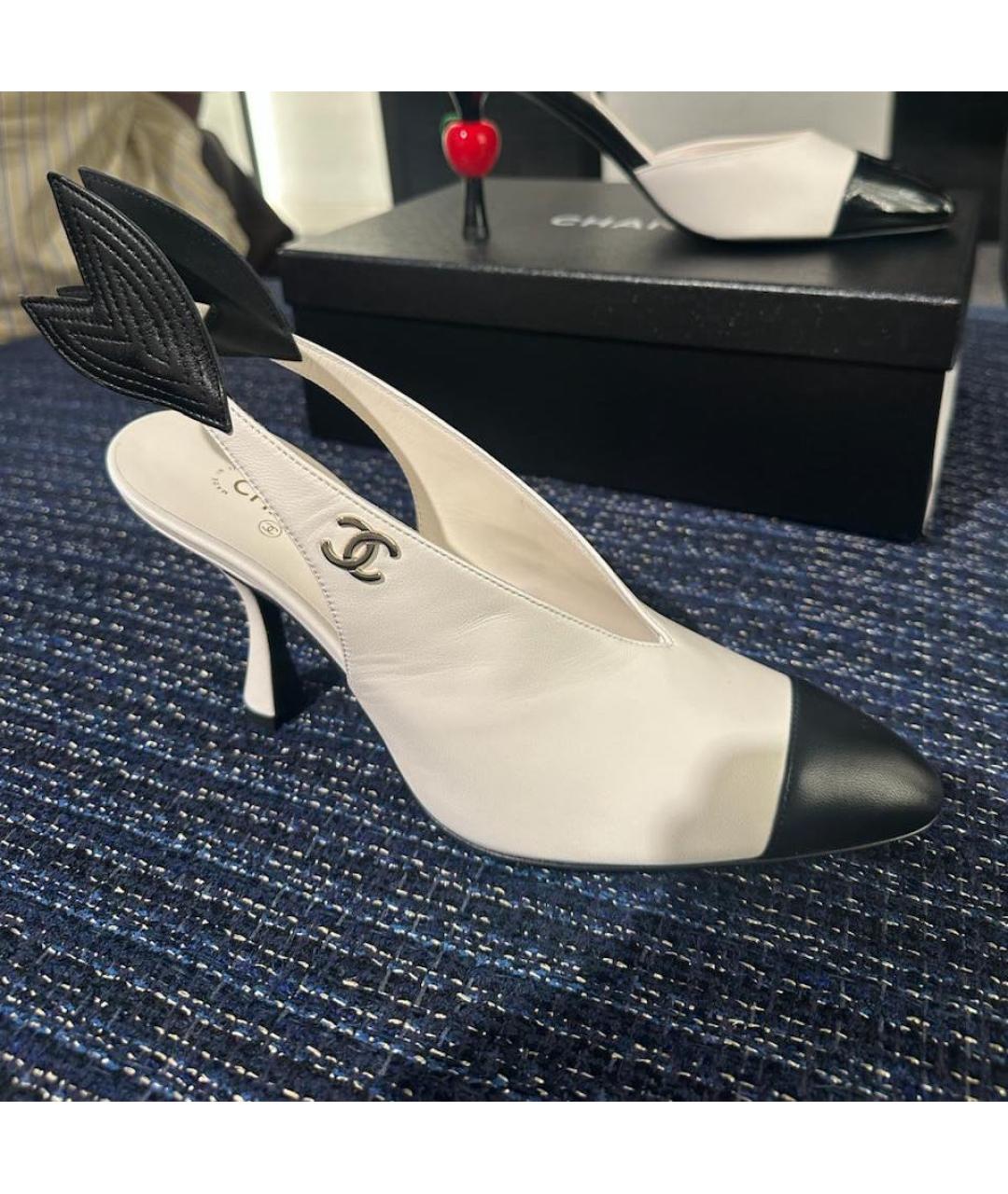 CHANEL Белые кожаные туфли, фото 6