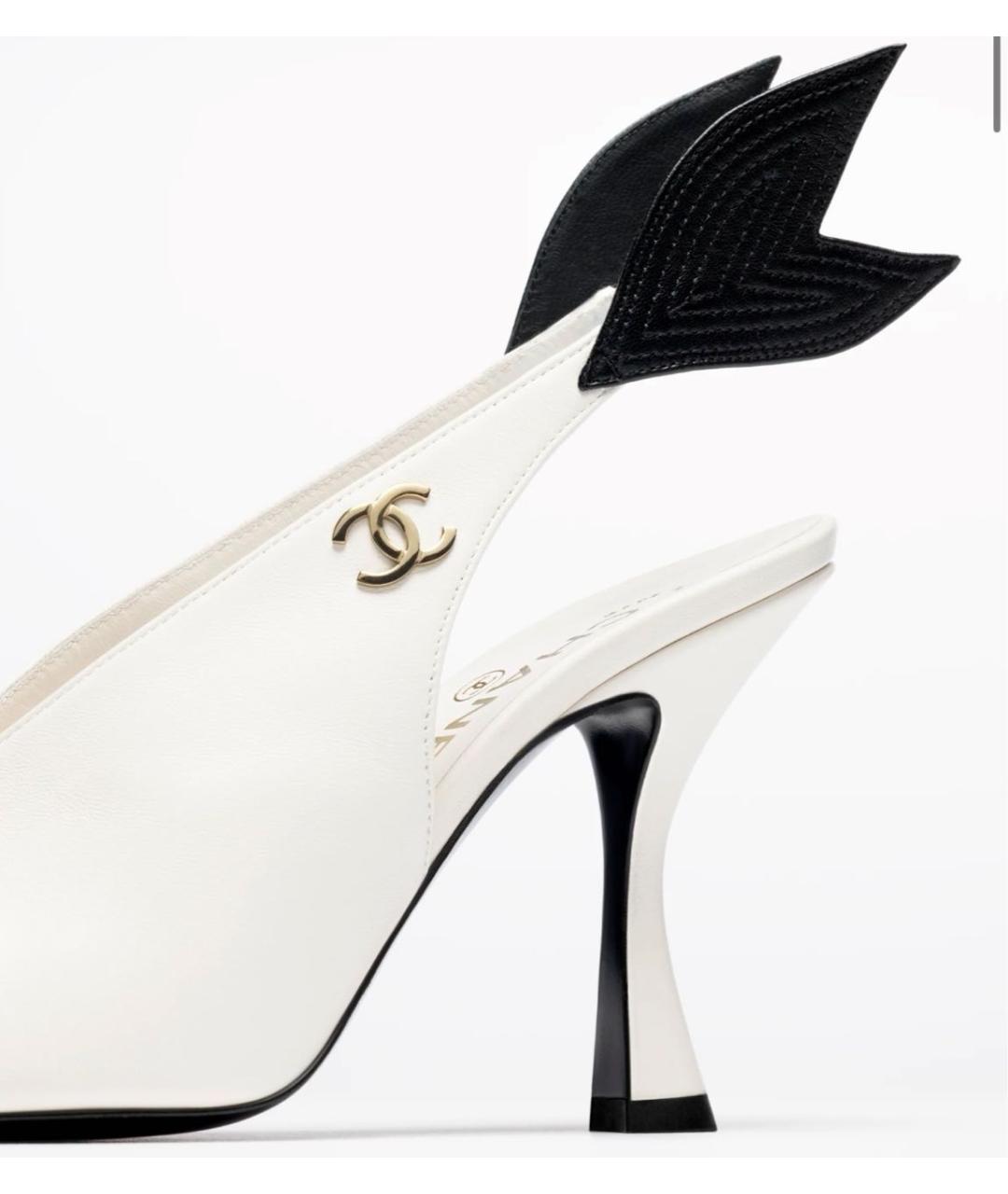 CHANEL Белые кожаные туфли, фото 4