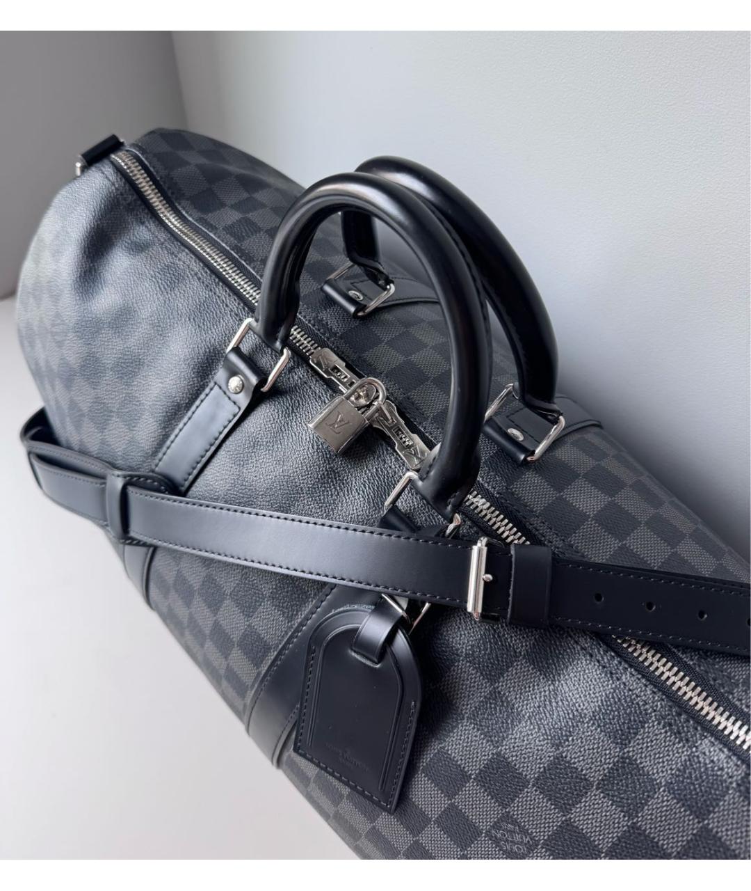 LOUIS VUITTON Черная дорожная/спортивная сумка, фото 3