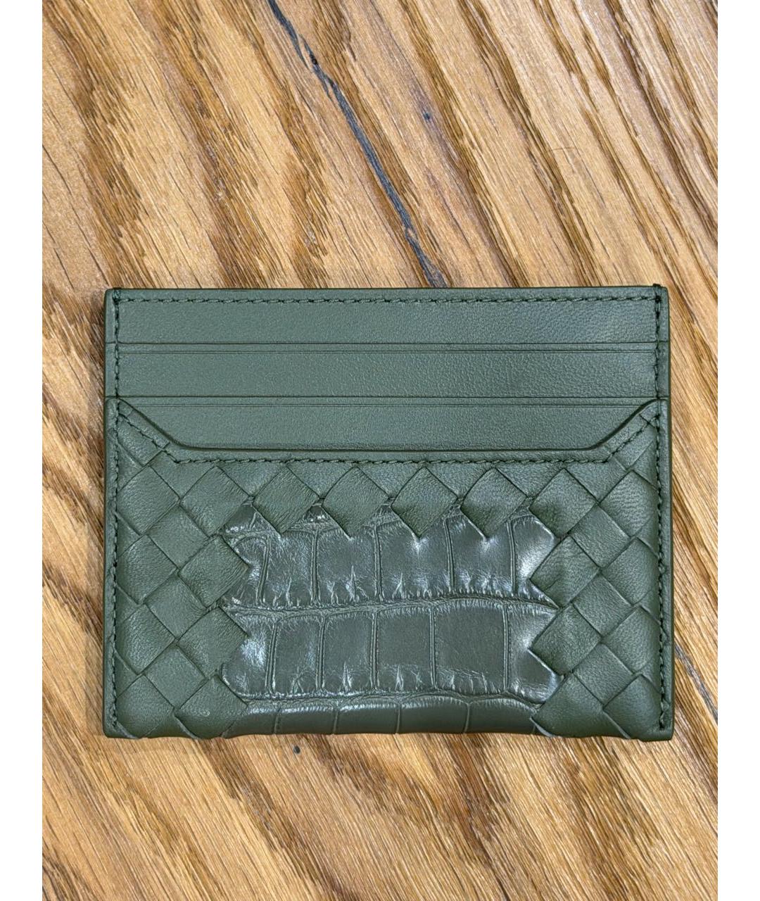 BOTTEGA VENETA Зеленый кардхолдер из экзотической кожи, фото 2
