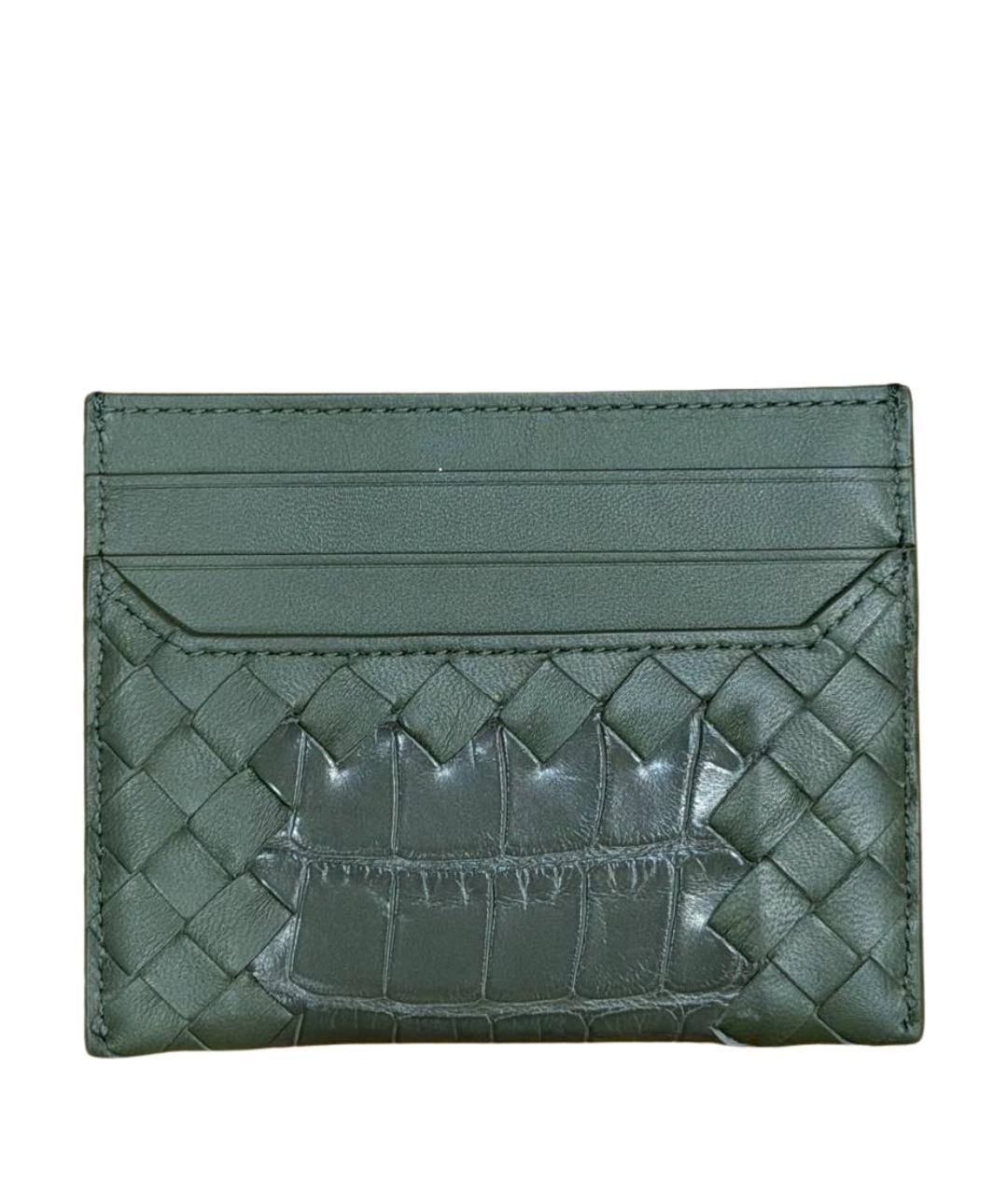 BOTTEGA VENETA Зеленый кардхолдер из экзотической кожи, фото 1