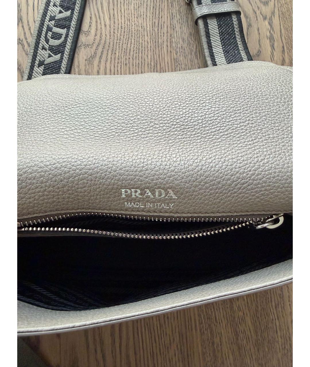 PRADA Бежевая кожаная сумка через плечо, фото 8