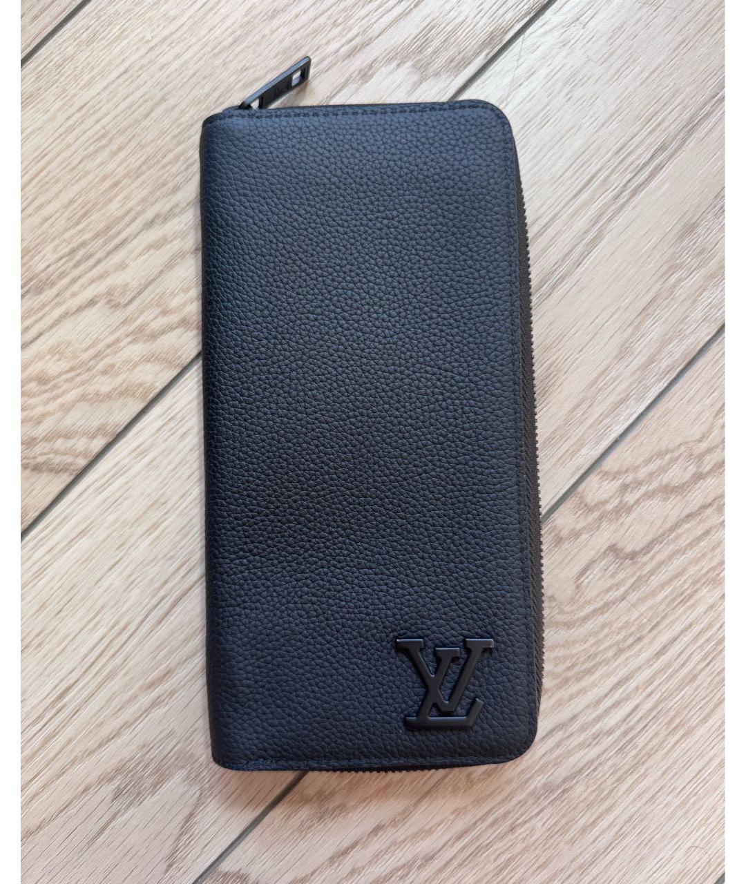 LOUIS VUITTON Черный кожаный кошелек, фото 9