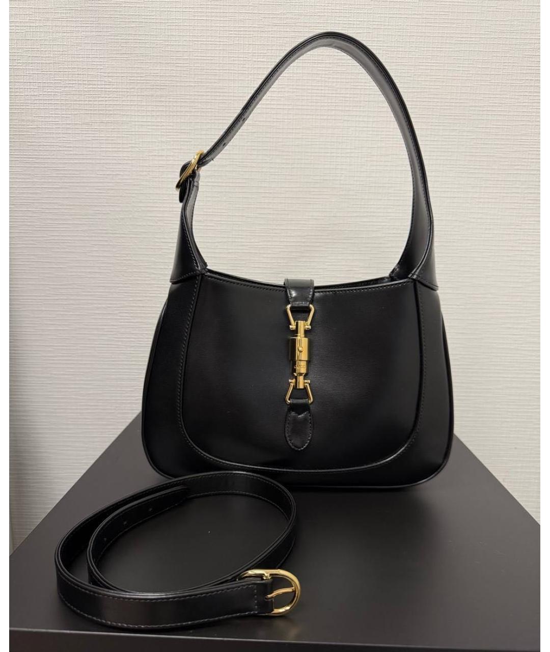 GUCCI Черная кожаная сумка с короткими ручками, фото 5