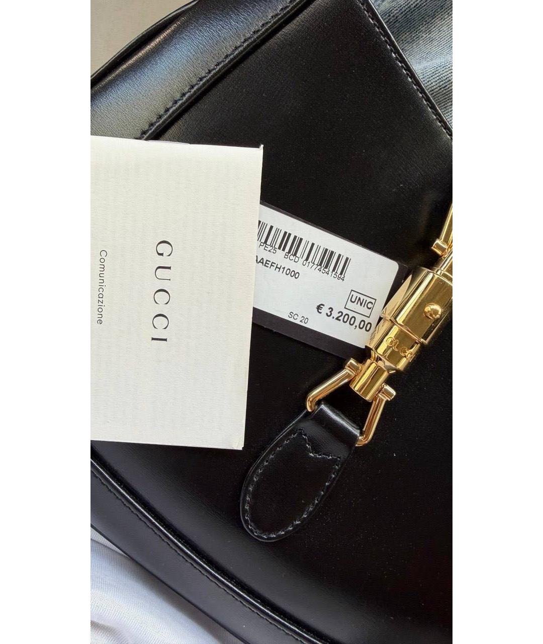 GUCCI Черная кожаная сумка с короткими ручками, фото 8