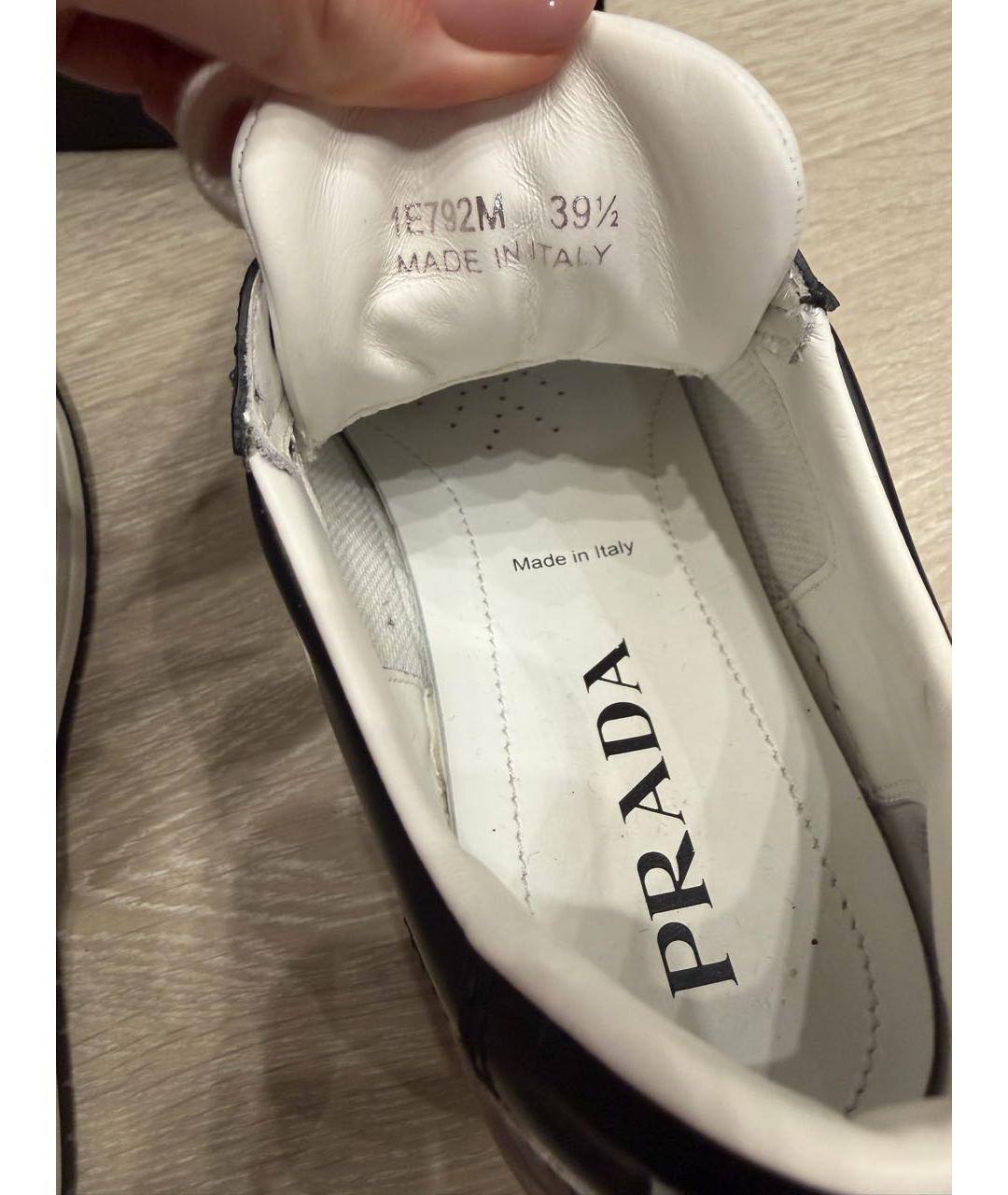 PRADA Белые кожаные кеды, фото 6