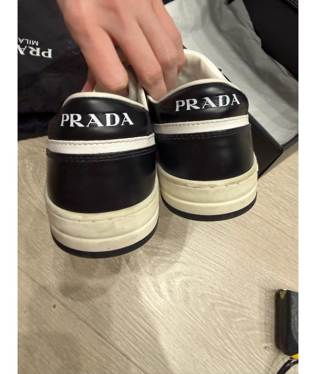 PRADA Белые кожаные кеды, фото 4