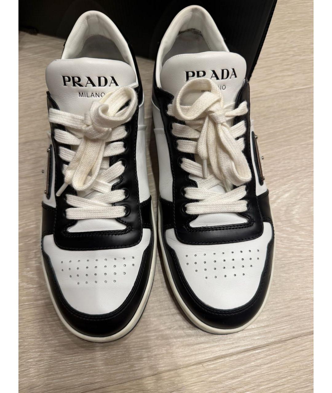 PRADA Белые кожаные кеды, фото 2