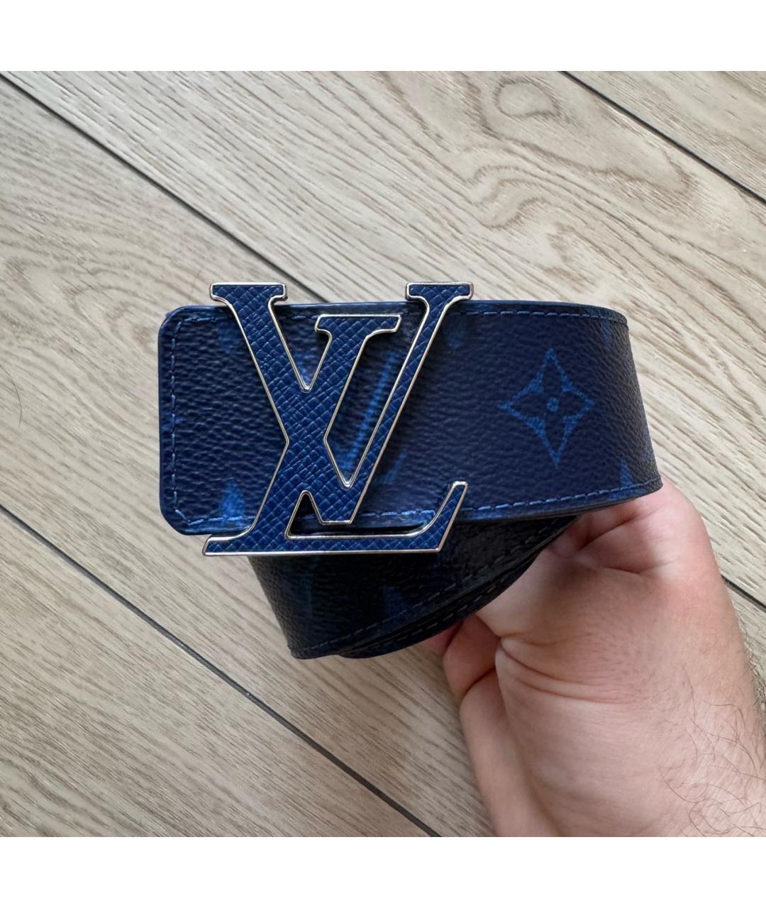 LOUIS VUITTON Синий кожаный ремень, фото 9