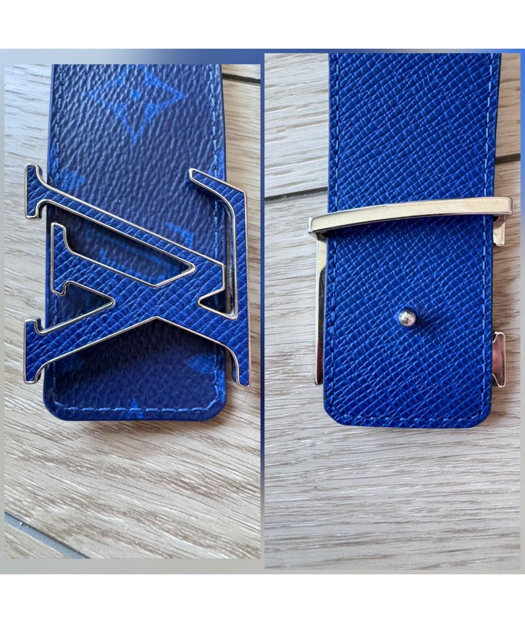 LOUIS VUITTON Синий кожаный ремень, фото 5
