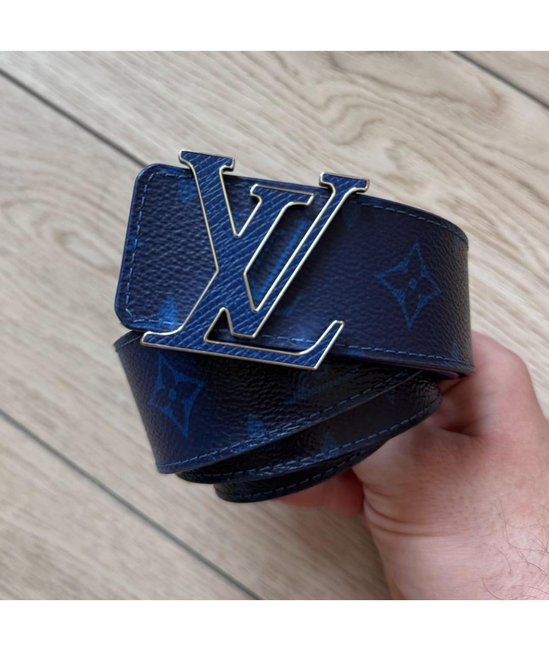 LOUIS VUITTON Синий кожаный ремень, фото 6