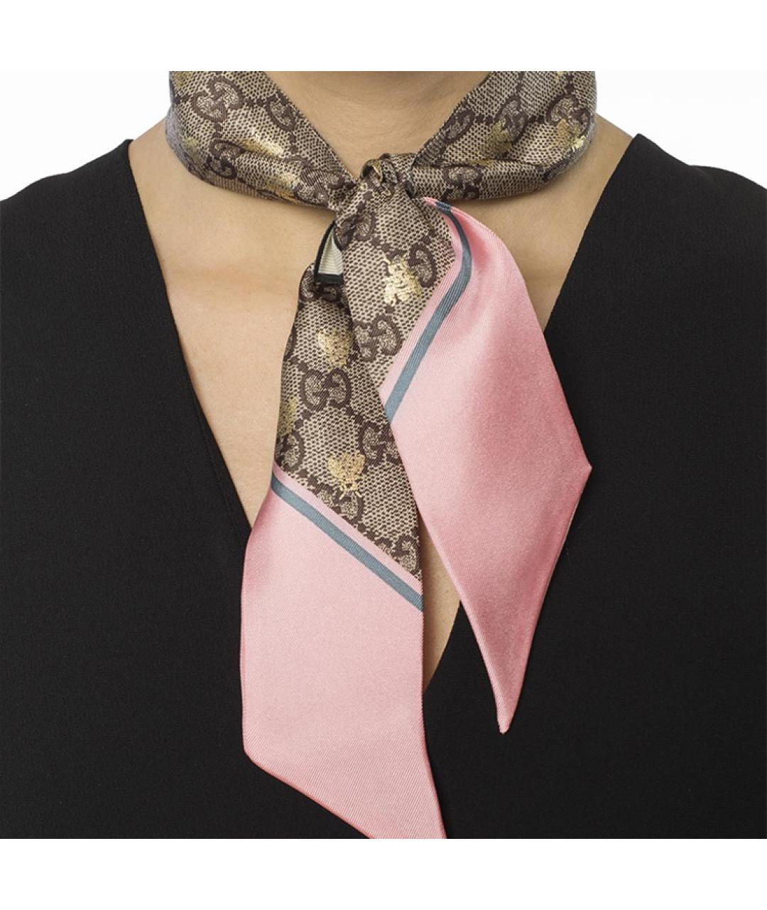 GUCCI Розовый шарф, фото 5