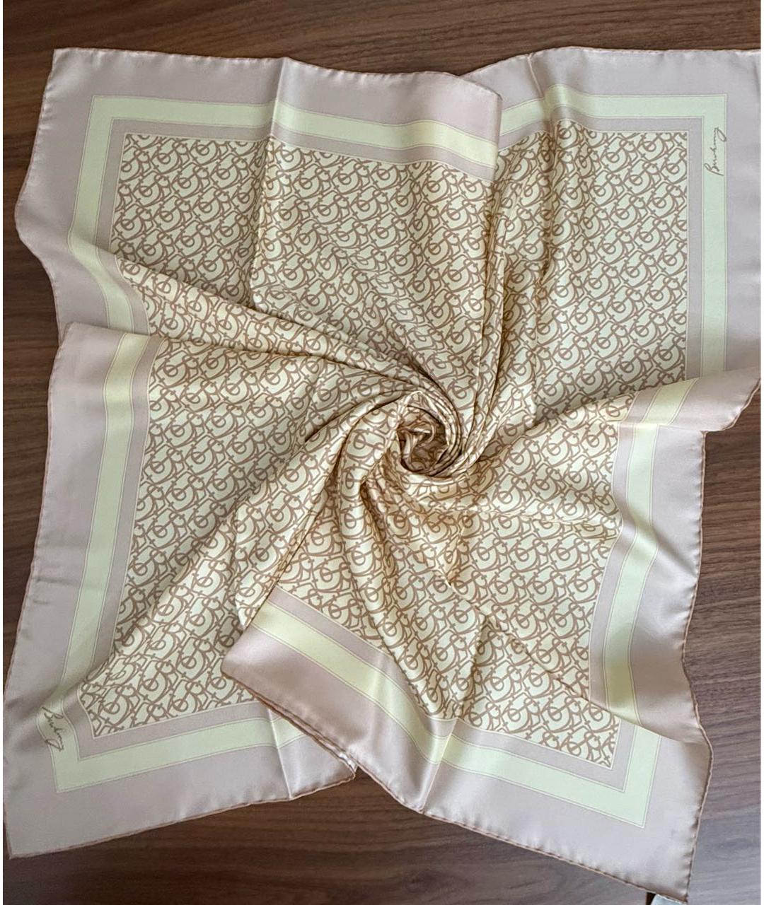 BURBERRY Розовый шелковый платок, фото 2