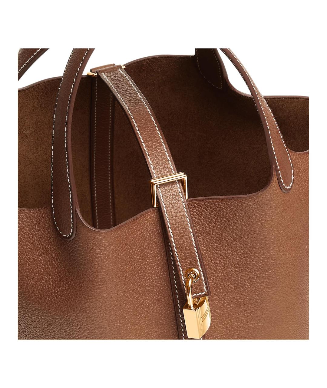 HERMES Коричневая кожаная сумка через плечо, фото 5
