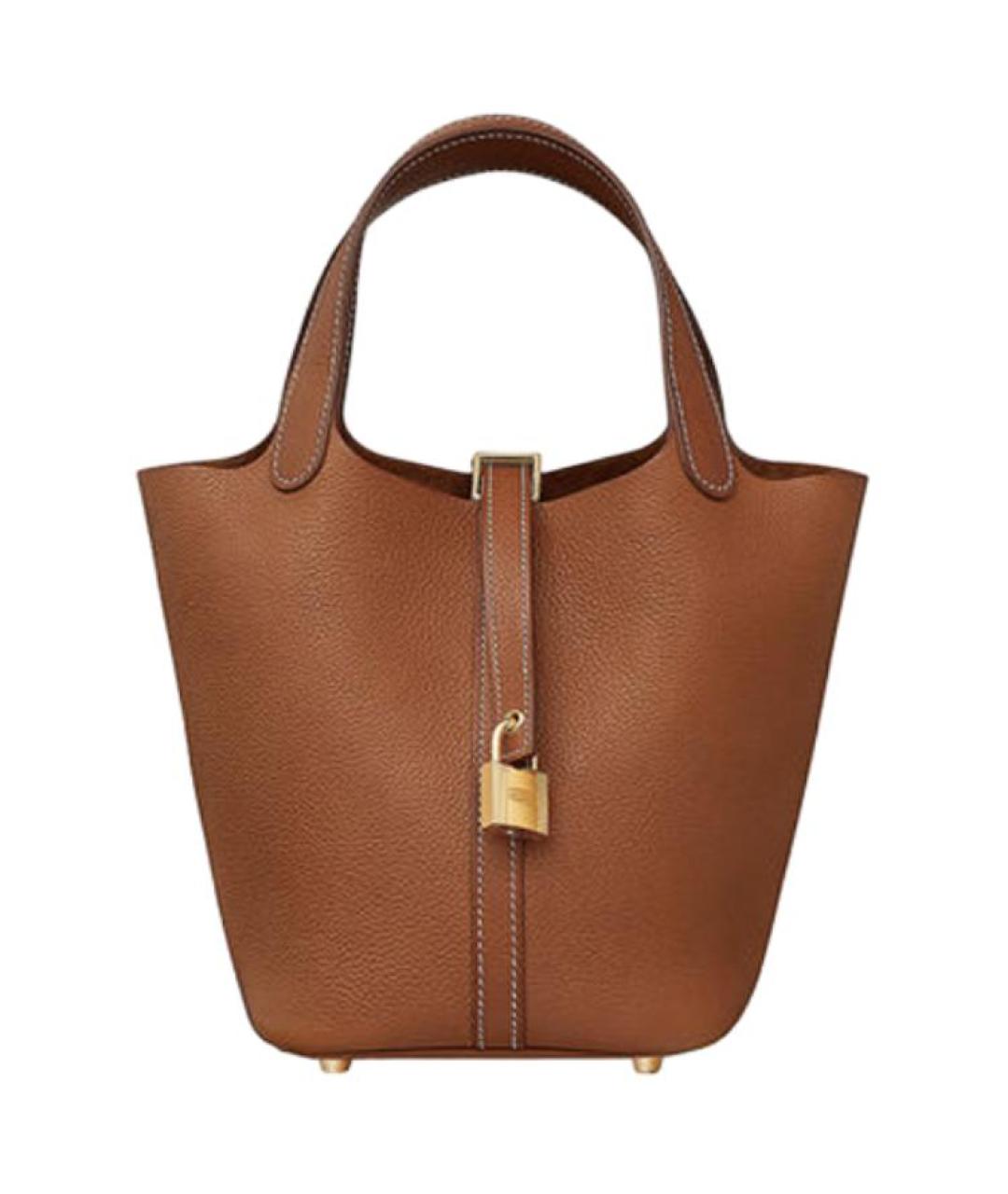 HERMES Коричневая кожаная сумка через плечо, фото 1