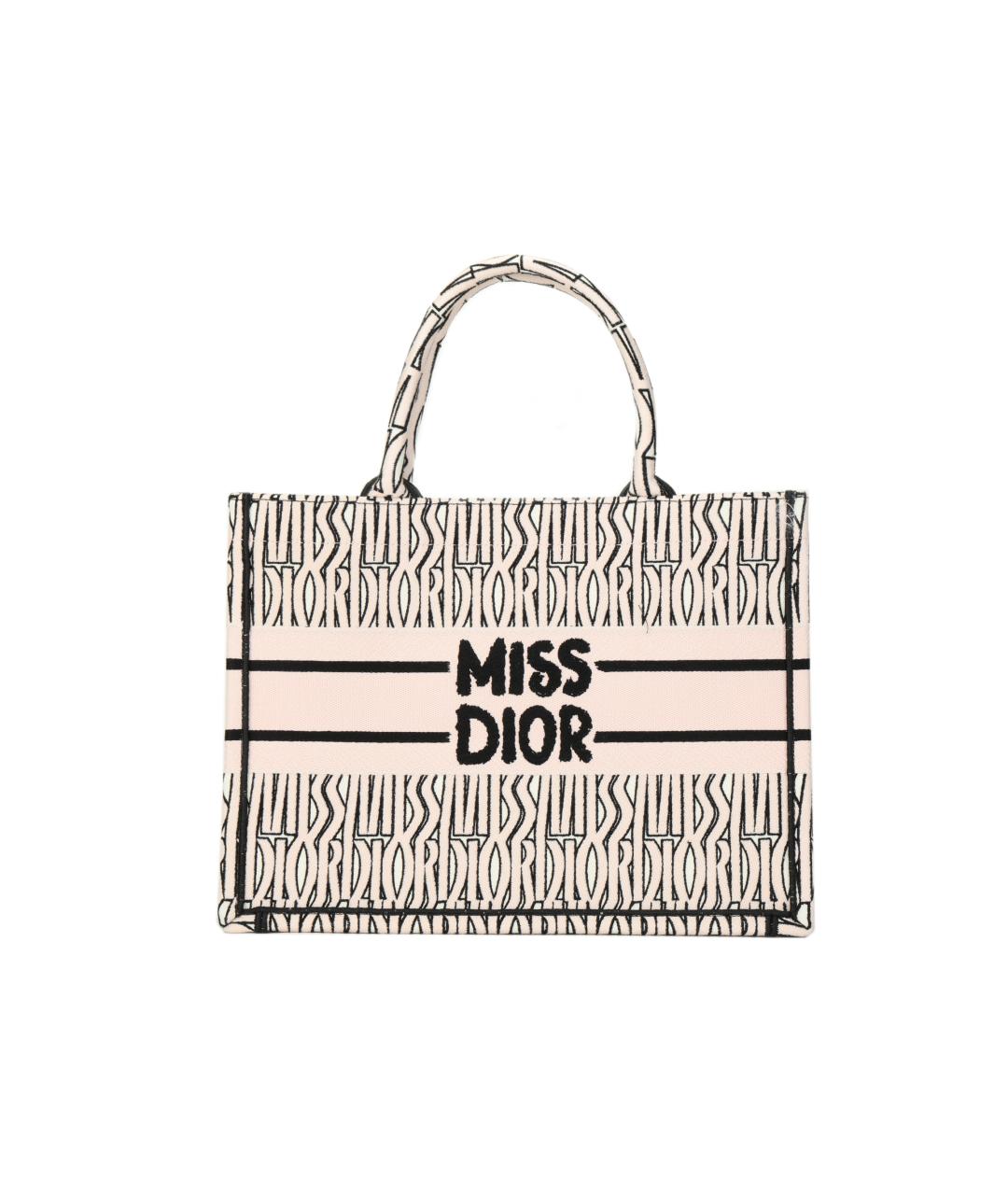 CHRISTIAN DIOR Розовая сумка тоут из канвы, фото 1