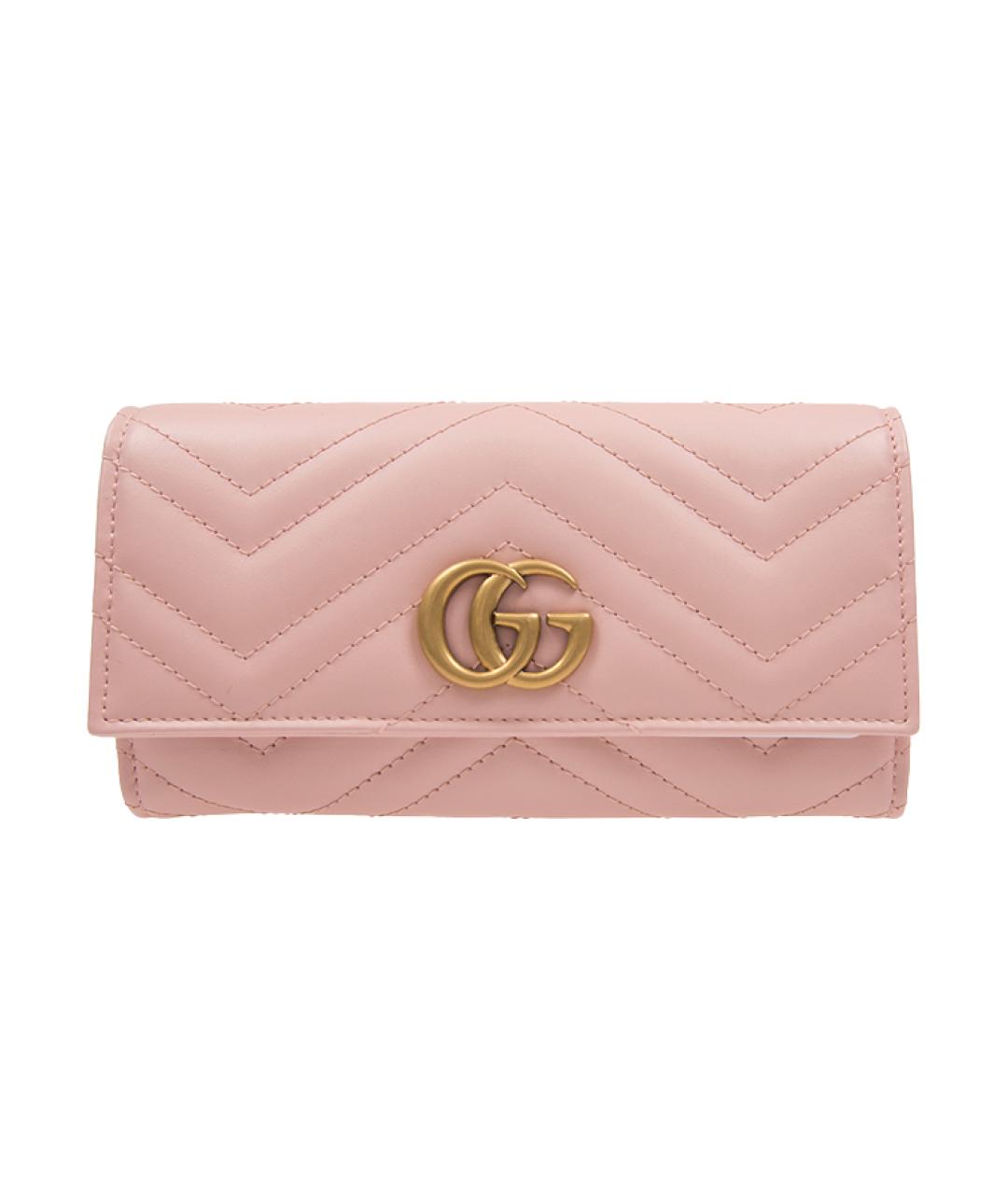 GUCCI Розовый кожаный кошелек, фото 1