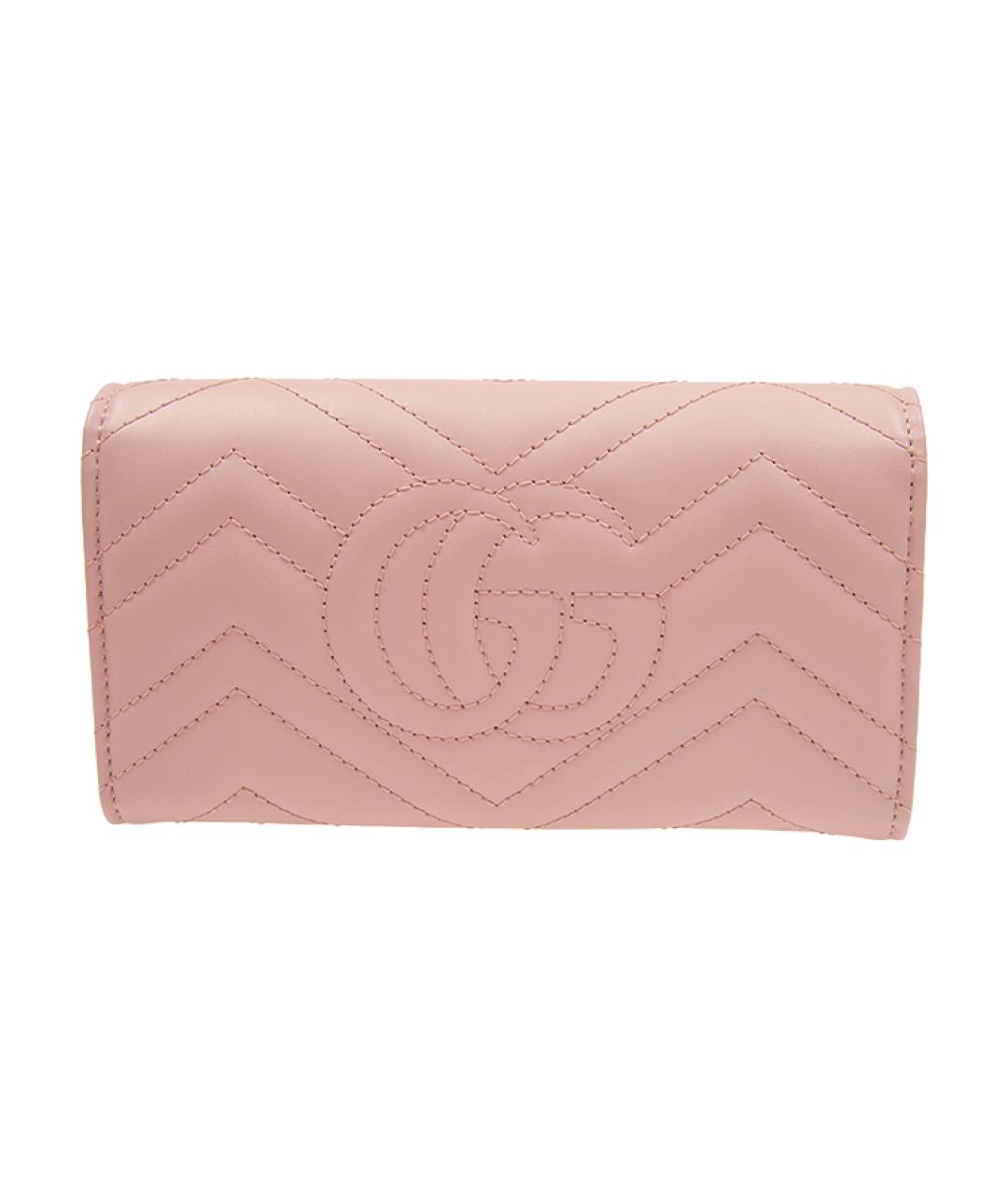 GUCCI Розовый кожаный кошелек, фото 3