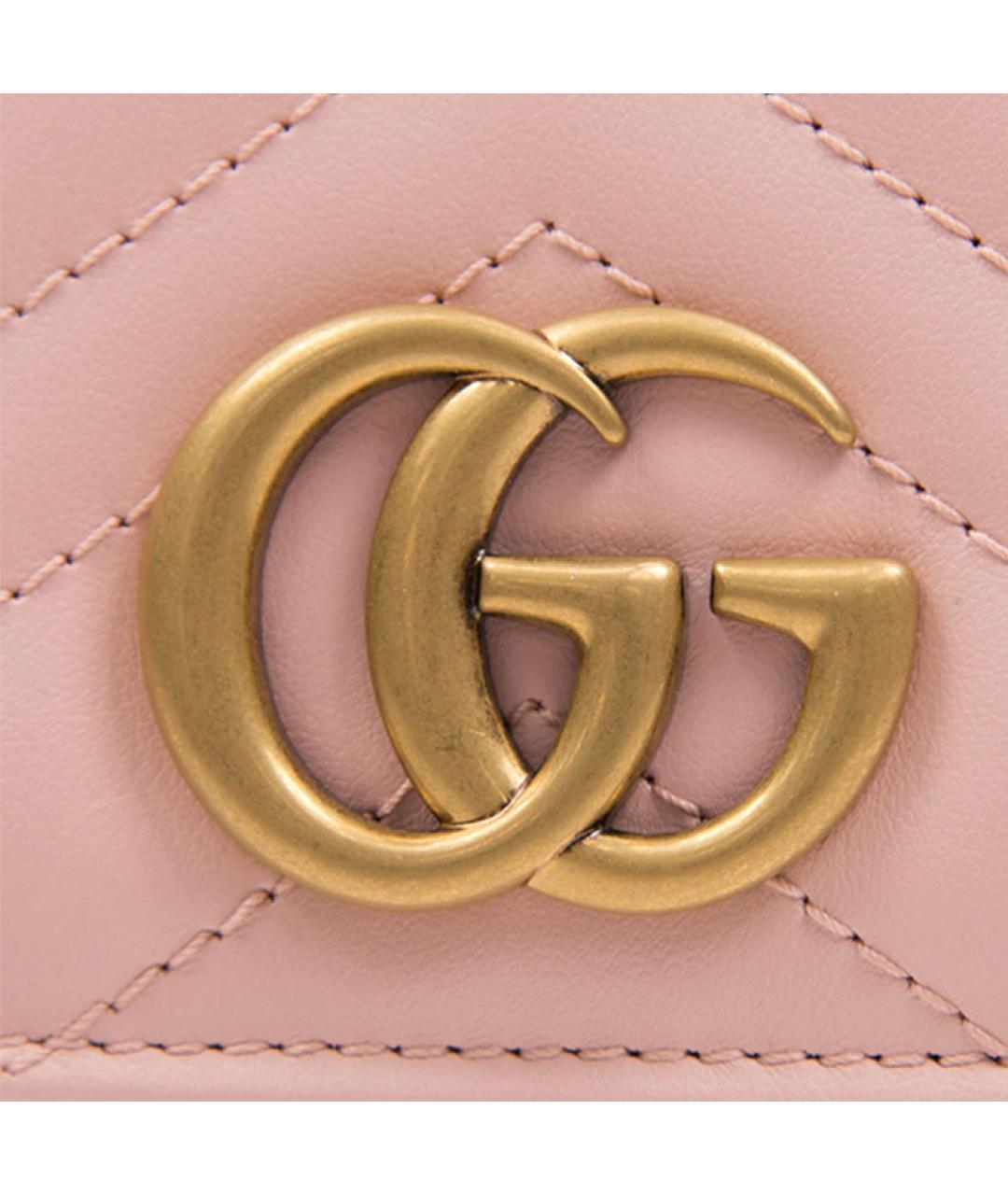 GUCCI Розовый кожаный кошелек, фото 5