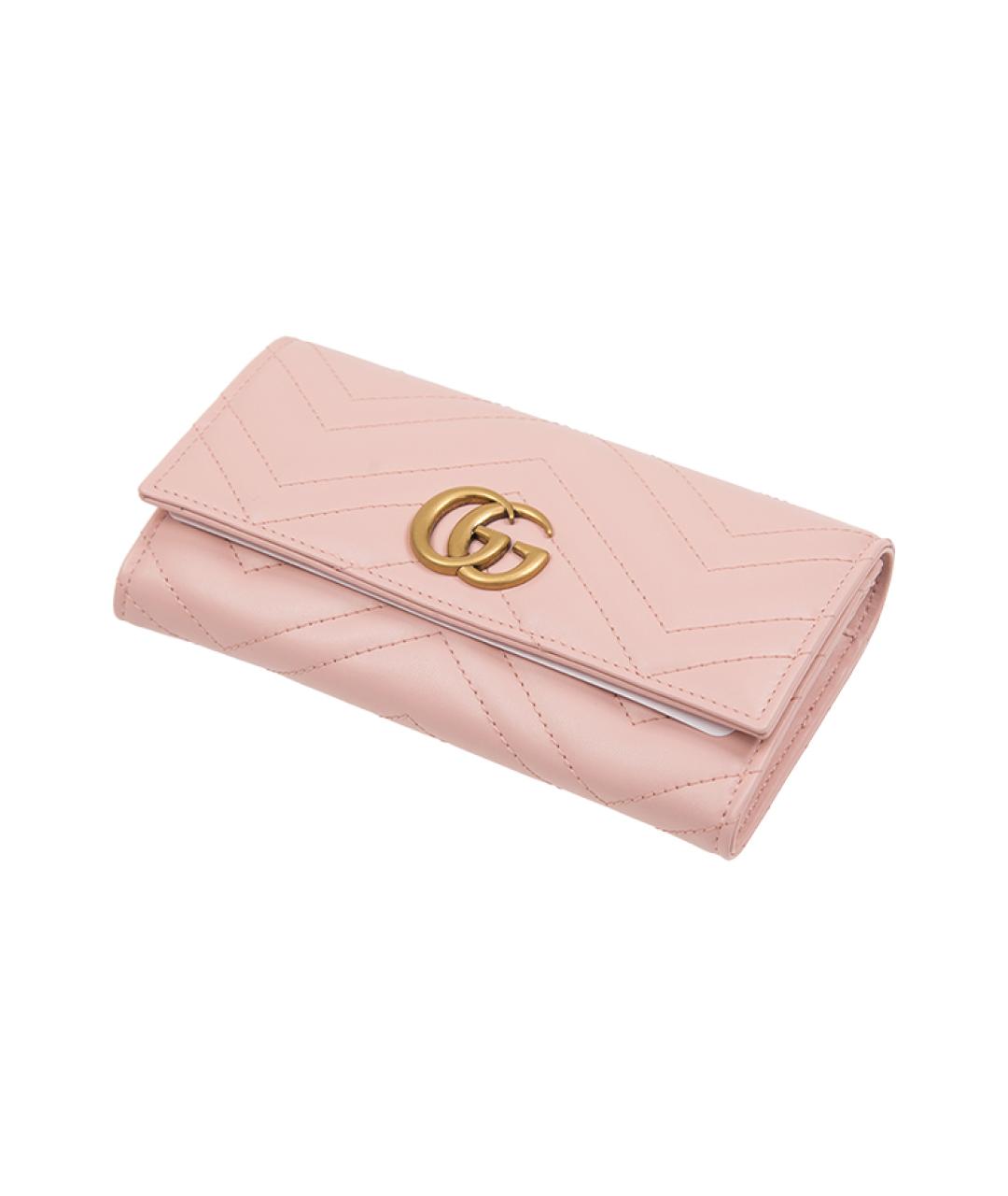GUCCI Розовый кожаный кошелек, фото 4