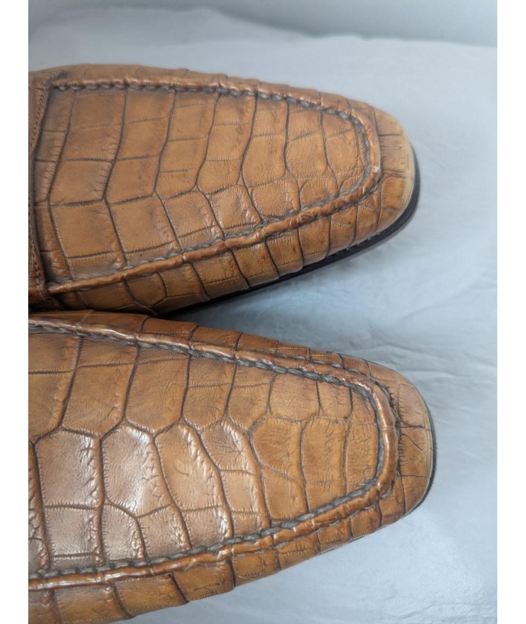 KITON Коричневые лоферы из экзотической кожи, фото 6