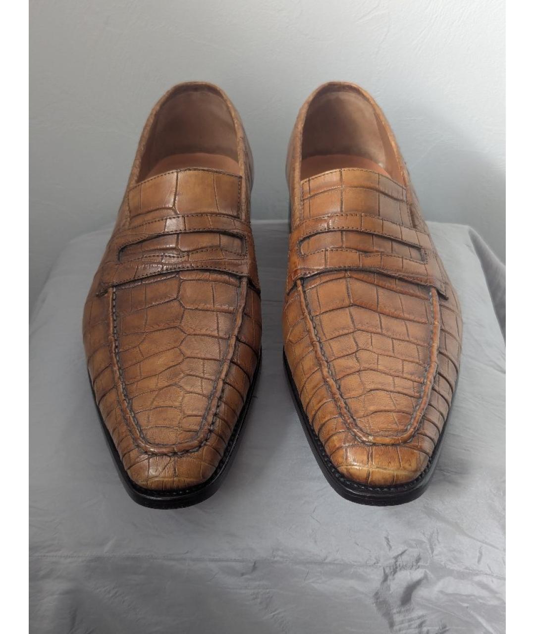 KITON Коричневые лоферы из экзотической кожи, фото 2