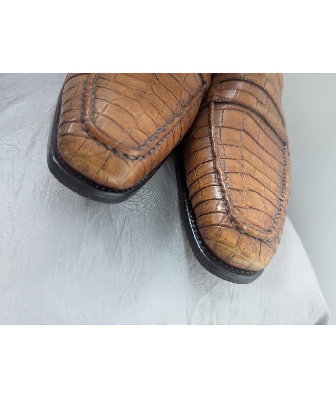 KITON Коричневые лоферы из экзотической кожи, фото 5
