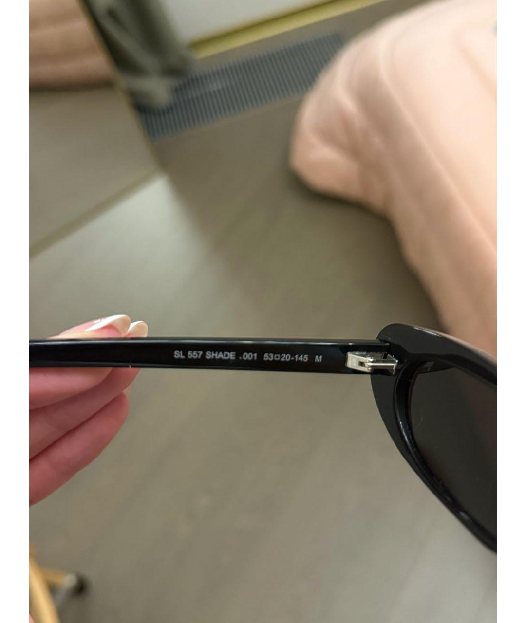 SAINT LAURENT Черные пластиковые солнцезащитные очки, фото 5
