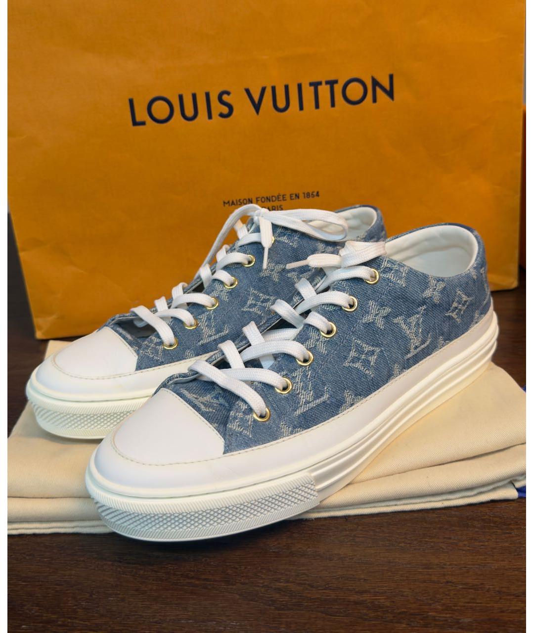 LOUIS VUITTON Голубые текстильные кеды, фото 6