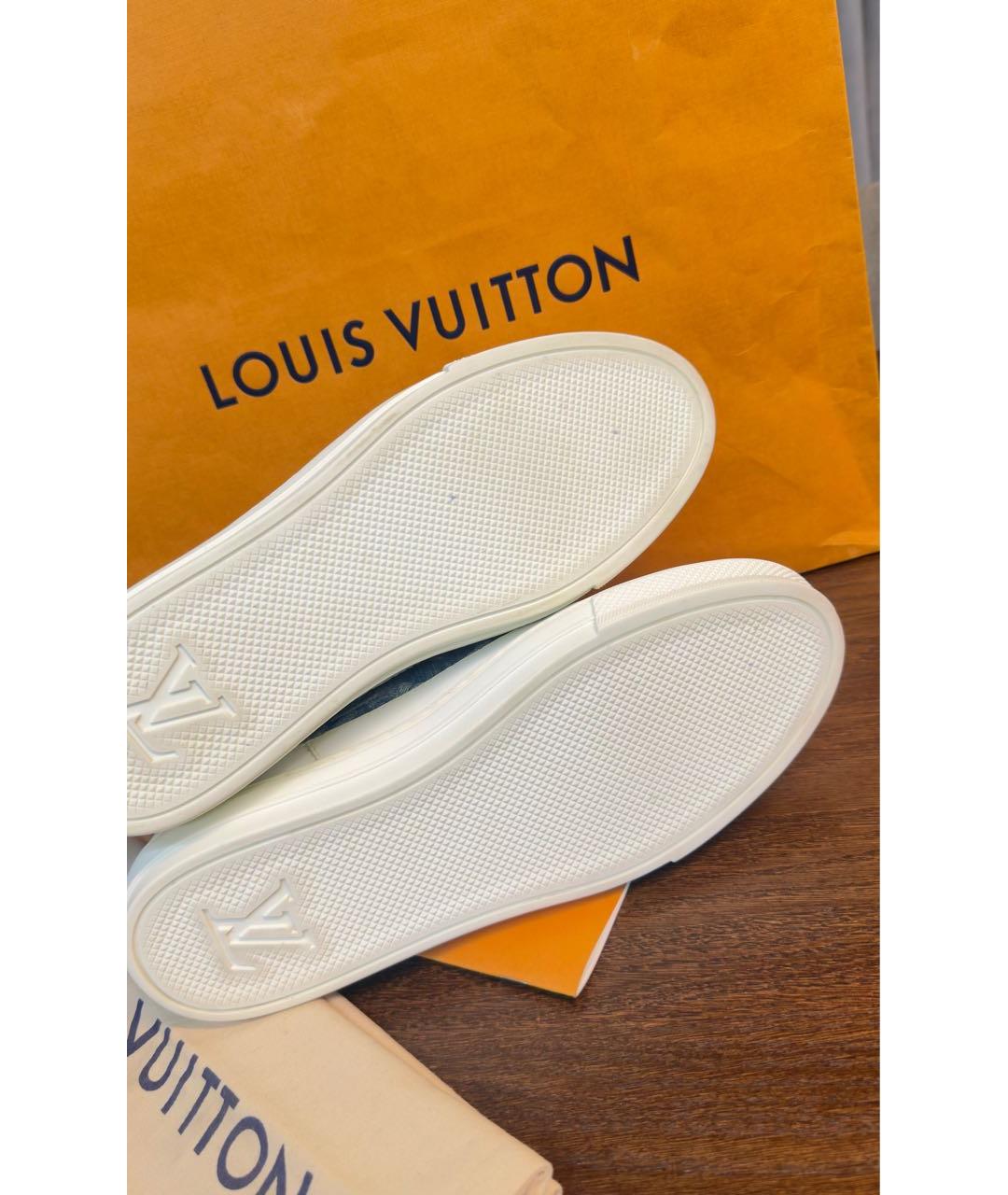 LOUIS VUITTON Голубые текстильные кеды, фото 5