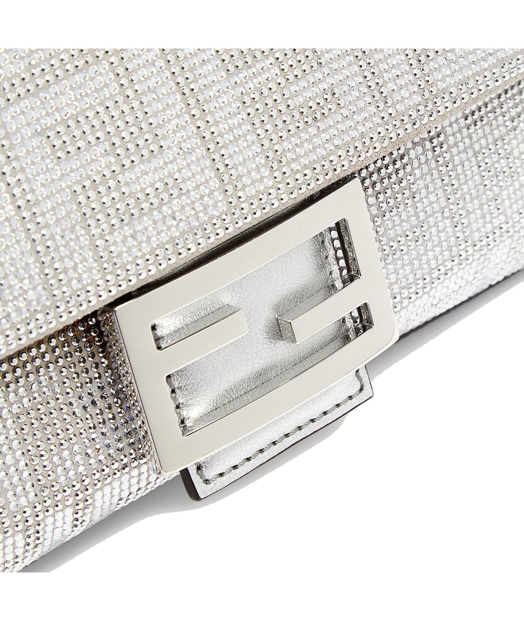 FENDI Серебряная кожаная сумка через плечо, фото 5