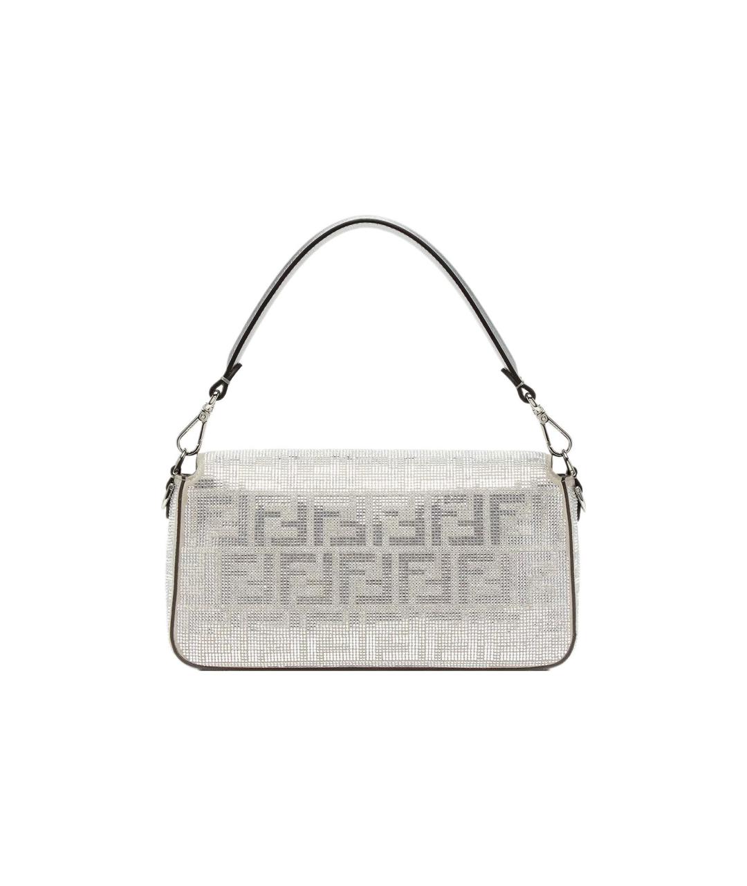 FENDI Серебряная кожаная сумка через плечо, фото 3